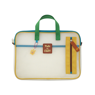 若素良品透明学生手提多功能大容量平板文件收纳袋笔袋二合一体式