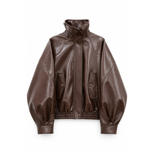 CIZZLEMORE【暮色通勤】时尚都市质感皮夹克新品立领皮衣外套