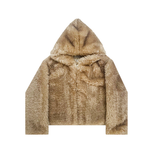 超火超好看环保皮草韩系厚羊羔毛外套女2025新款连帽短款毛毛上衣