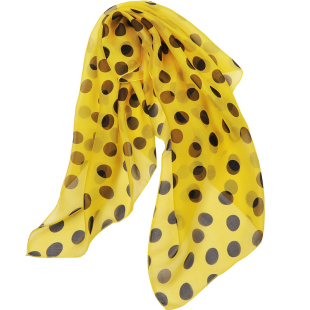 【微瑕特价】黄色波点女士真丝小方巾春秋纱巾桑蚕丝围巾薄款丝巾