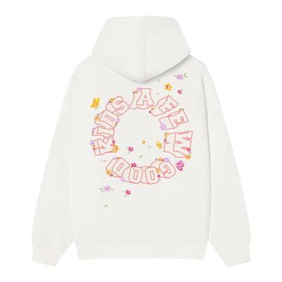 AFGK漫花飞舞刺绣连帽卫衣