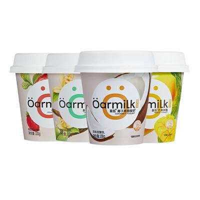 Oarmilk吾岛酸奶希腊草莓香草果味酸奶早餐低温酸奶100g*12杯