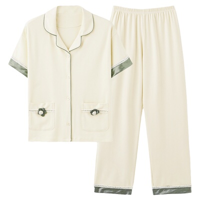 【浪莎】官方正品纯棉短袖睡衣女