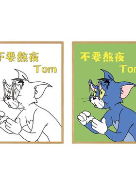 猫和老鼠灯光画汤姆杰瑞周边发光摆件儿童房卧室床头小夜灯礼物