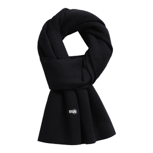 七匹狼羊毛围巾男士冬季薄款保暖纯色百搭围脖礼盒送男友爸爸礼物