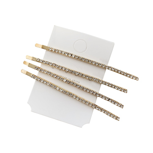 金智妮jennie同款发卡一字水钻发夹少女边夹侧边刘海夹子头饰卡子