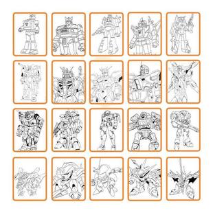 变形金刚机甲线稿描摹本画画儿童临摹漫画描边白描涂色动漫控笔训练卡通基础绘画线描素描画本画册入门速写