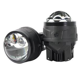 汽车雾灯通用专用三直射雾灯改装LED双激光透镜远近光一体