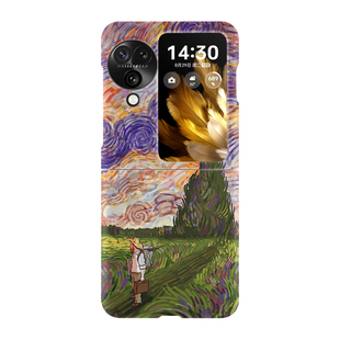 梵高傍晚时分适用于OPPOFINDN3FLIP手机壳夜光创意OPPOFindN5保护套磁吸OPPOFindN3折叠屏外壳磨砂个性高级感