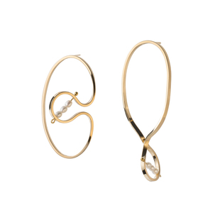 WHITE DWARF白矮星GNOME地精耳环淡水珍珠925银镀18K金设计师原创