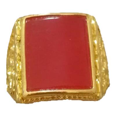 活口可调节男黄铜沙金简约金戒指