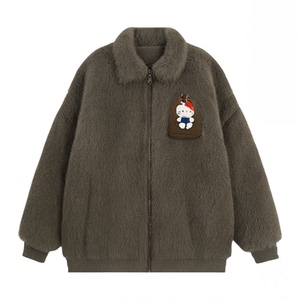 氛围千金蝴蝶结全羊毛双面呢羊绒大衣狐狸毛领皮草女秋冬毛呢外套