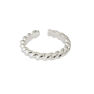 Moment 黎贝卡 麻花纯银戒指银饰礼物女小众设计轻奢高级感金包银