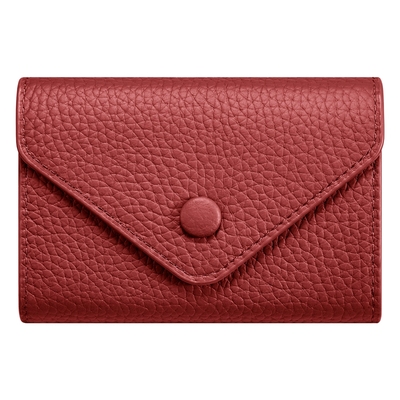 荔枝纹头层牛皮卡包女新款