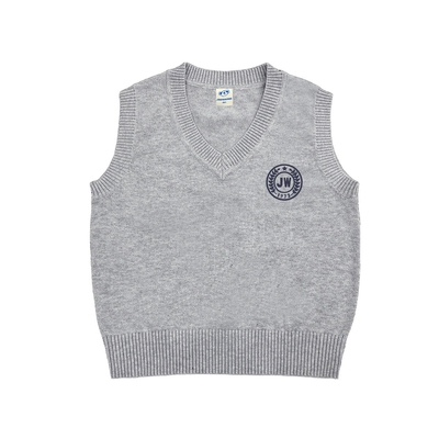 PV真维斯童装2025春季新学院风背心马甲男童无袖纯棉V领针织毛衣