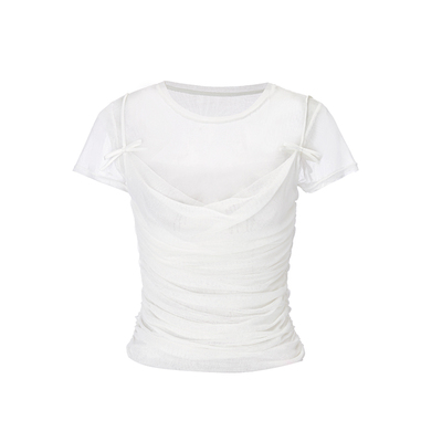 褶皱感透明设计师品牌薄款真丝