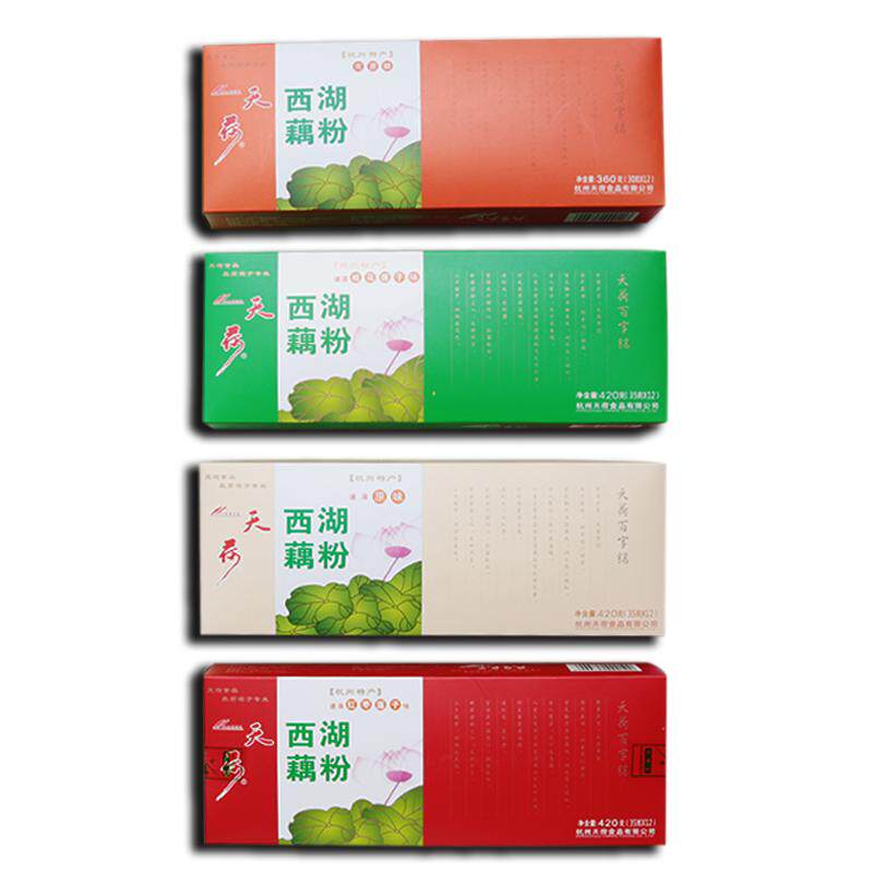 天荷西湖藕粉 杭州特产桂花莲子红枣桂圆原味无蔗糖420克盒装送礼