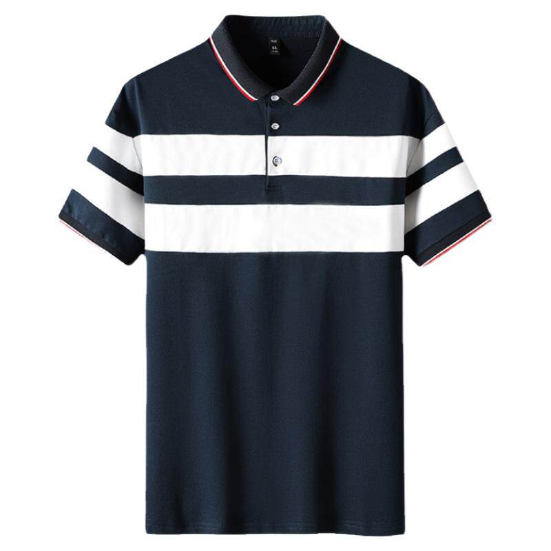 天丝POLO衫男短袖t恤夏季老年人爸爸夏装中年父亲节礼物翻领衣服