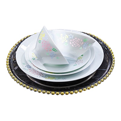 【景德镇手工五彩玲珑餐具碗盘】