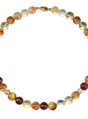 【金玉满堂】天然黄水晶水晶项链