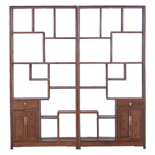 鸡翅木博古架实木中式红木茶室置物架客厅多宝阁古董架茶叶展示架