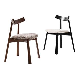 中古风家用实木椅子2025新款北欧设计师款高端棉麻餐椅复古靠背椅