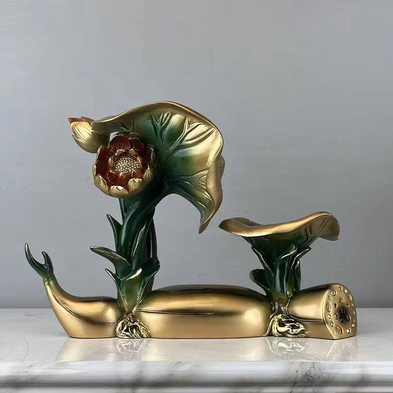 红酒架摆件现代轻奢高档酒柜餐桌装饰品客厅展示柜家居摆设荷花