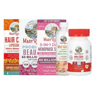 MaryRuth's脂质体全素胶原蛋白加强化剂有机头发皮肤指甲支持软糖