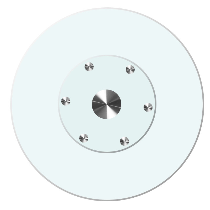 餐桌转盘钢化玻璃家用圆桌转盘辅助轮圆台面饭桌转盘底座旋转圆盘
