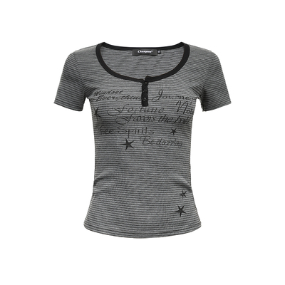 DARKAGE原创辣妹短款收腰短袖T恤