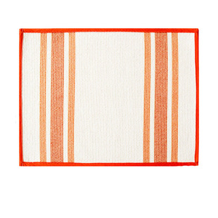 美式加厚简约方形西餐垫可水洗棉线编织餐桌垫条纹隔热垫餐盘垫