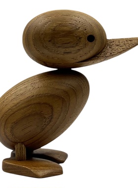 胡桃木摆件北欧小鸭子木偶工艺品