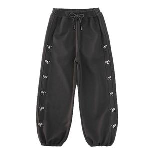 女童加绒裤子秋冬外穿2025新款中大童加厚卫裤休闲冬季儿童运动裤