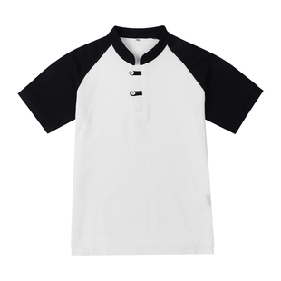 中国风夏季校服白色拼枣红藏青唐城壹零壹小学校服