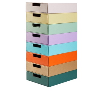 彩色桌面收纳单层抽屉式置物架桌上整理盒学生宿舍书本课本书立盒