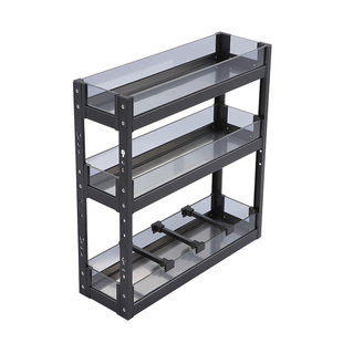 35深浅柜窄柜拉篮厨房橱柜铝合金矮篮调料调味篮柜内小尺寸置物架