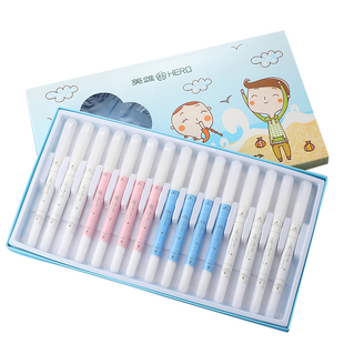 英雄魔笔复写笔双头消字笔学生用小学生专用无痕可擦笔改错笔修改笔可擦英雄钢笔纯蓝色墨囊摩擦笔大容量正品