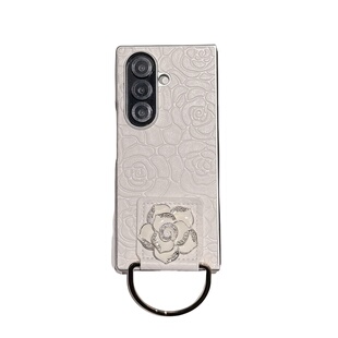 ins山茶花大D金属支架指环扣适用韩国三星GalaxyZFold7/6/5手机壳保护套w24/w23折叠屏zfold4全包少女款fold7