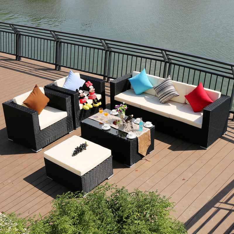 户外藤沙发庭院阳光房客厅厂家直销防水沙发组合藤编酒店休闲防晒