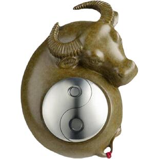 铜师傅《扭转乾坤》手把件 桌面家居 牛摆件 白铜与黄铜全新演绎