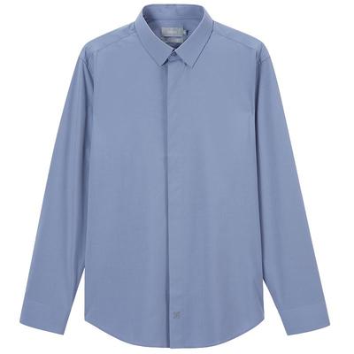 ZIOZIA春款都市休闲长袖衬衫刺绣图案通勤百搭衬衣男ZWC21266W