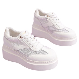 星期六厚底板鞋女鞋春夏款增高小个子银色高级感百搭时尚松糕鞋女