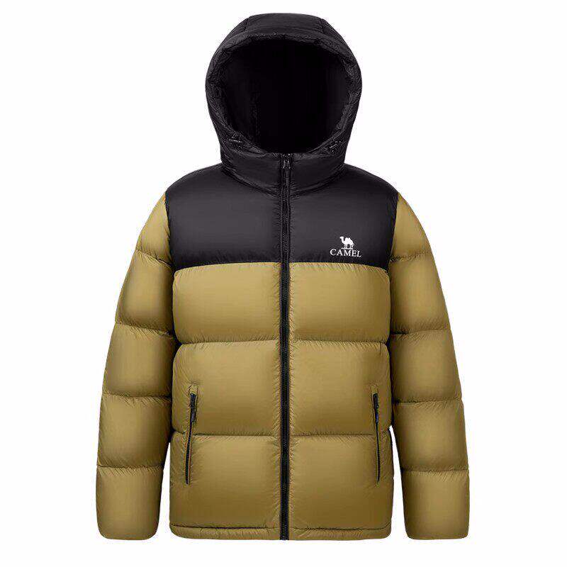 骆驼火山羽绒服男短款连帽加厚保暖面包服