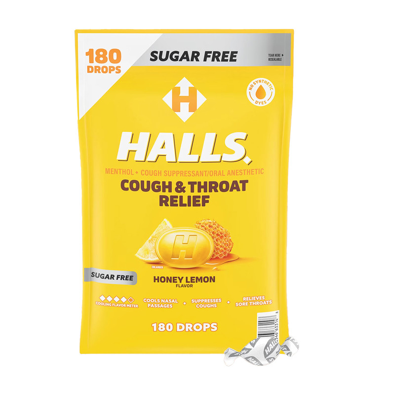 HALLS何氏蜂蜜柠檬味樱桃润喉糖