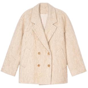 PSALTER诗篇【阿拉善山羊绒】拉毛工艺短款大衣外套2025冬款