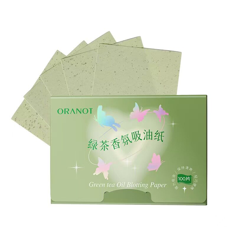 奥兰诺绿茶香氛吸油纸100片装一抹去油清爽持妆持久吸油面部正品