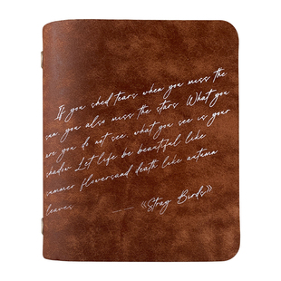 墨下【灵感手札】真皮M5A6A7活页手帐本外壳 复古旅行手账日记本