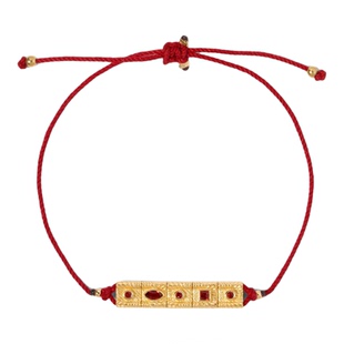 Wens石来运转小金牌红绳手链女金银双色新年生日礼物