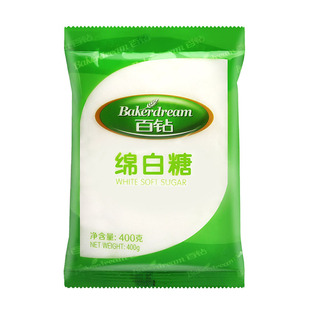 安琪百钻绵白糖400g家用厨房调味冲饮烘焙专用细糖商用大袋棉白糖