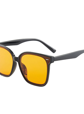 黄色网红墨镜女方形大框显瘦